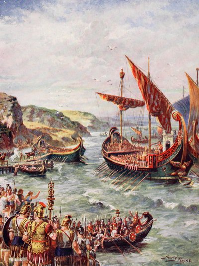 The departure of the Romans from Britain, illustration from 